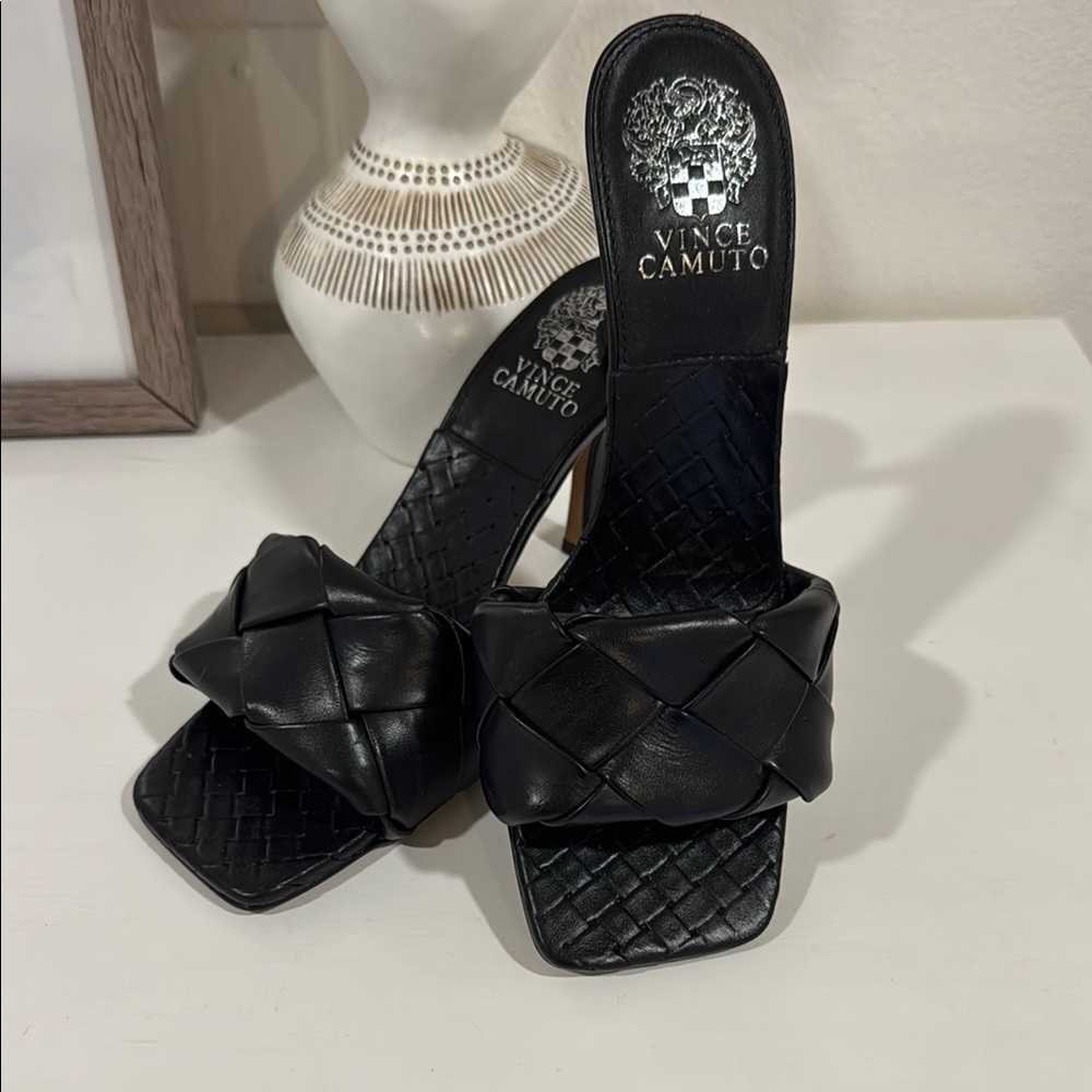 Vince Camuto Black Woven Heels